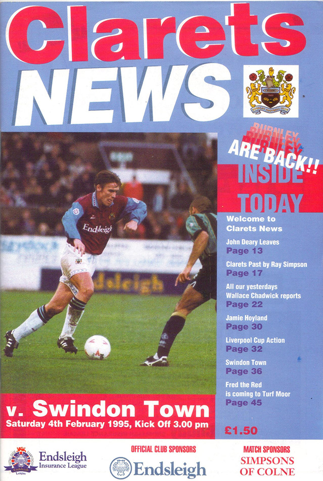 <b>Saturday, February 4, 1995</b><br />vs. Burnley (Away)